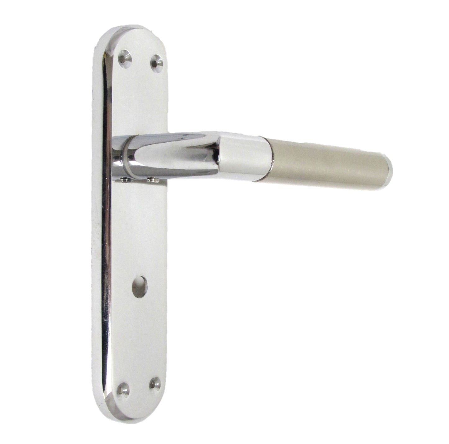 BATHROOM TOILET Door Handle Satin Nickel & Chrome Mitred Interior WC