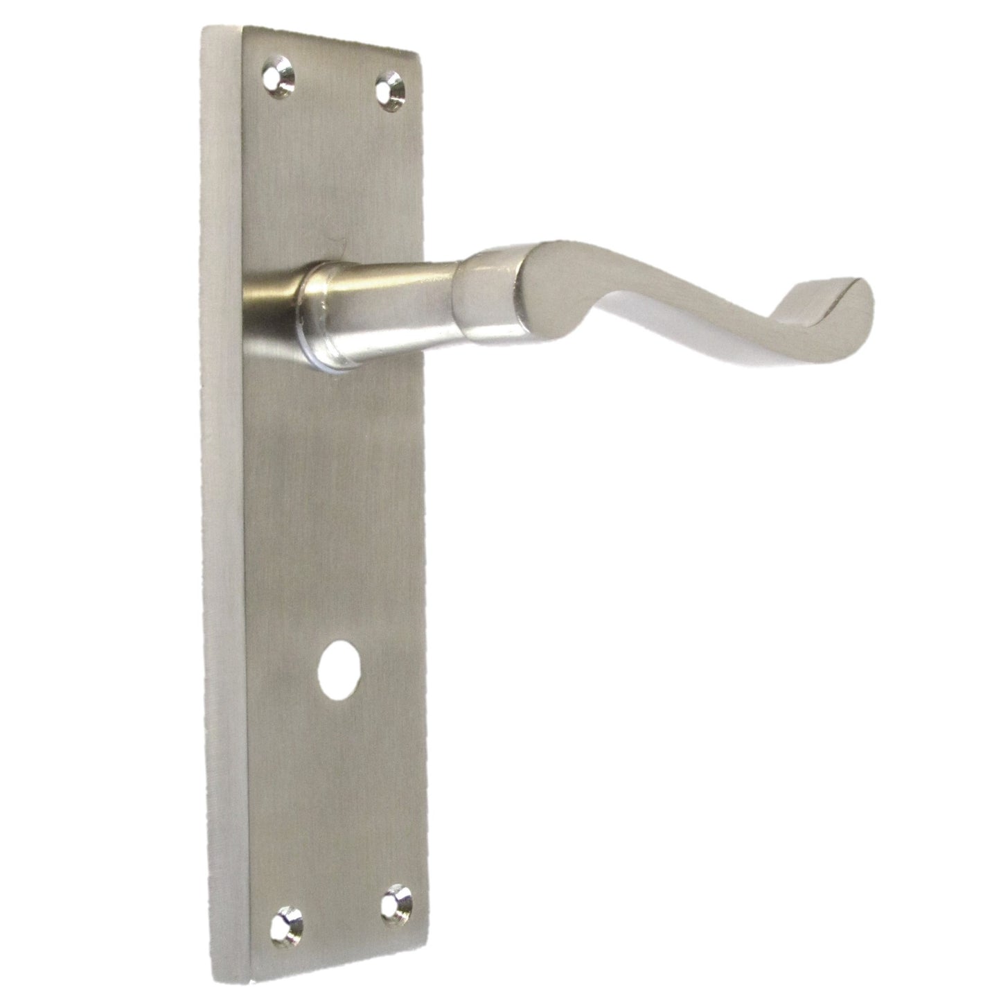 Door Handles Victorian Scroll Lever Bath Lock - Satin Pack 150 x 40mm