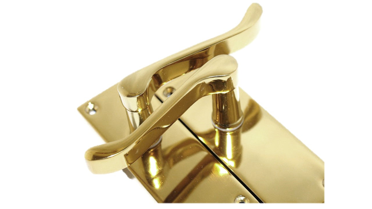 Door Handles Brass Finish Lever Victorian Scroll Interior