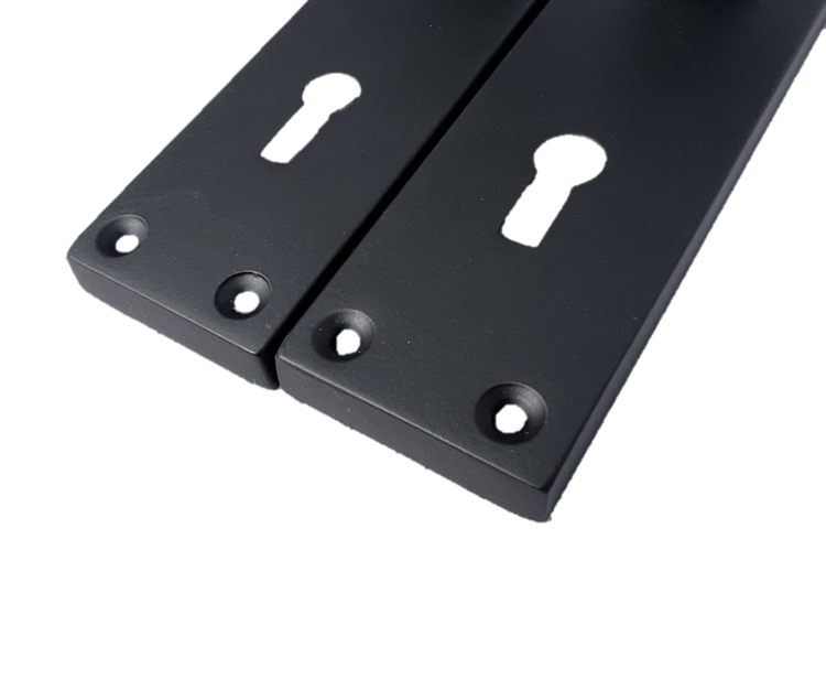 Door Handles Victorian Straight Lock Handle - Matt Black 150 x 40mm