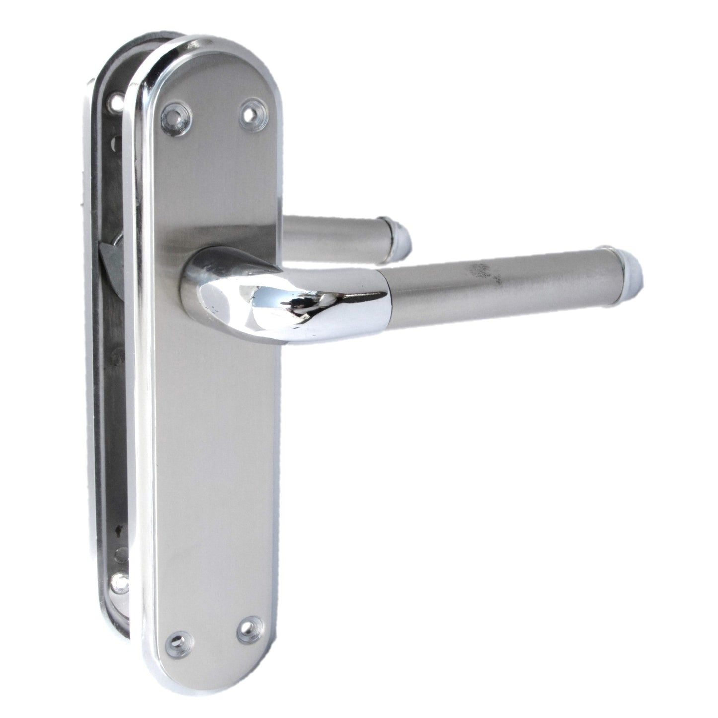 Marina Door Handle Two Tone Latch Lever - Chrome and Satin