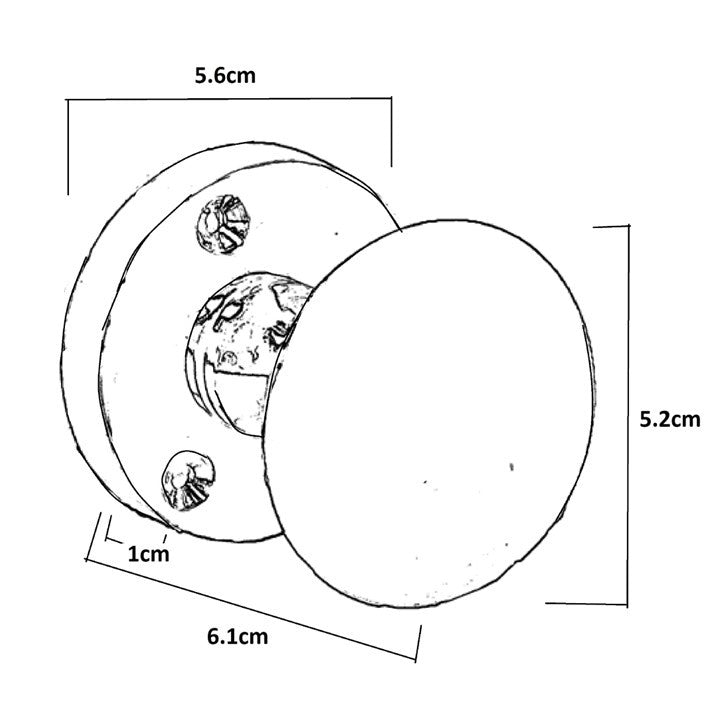 Boutons de porte ronds victoriens à mortaise à ressort - Noir mat 56 mm