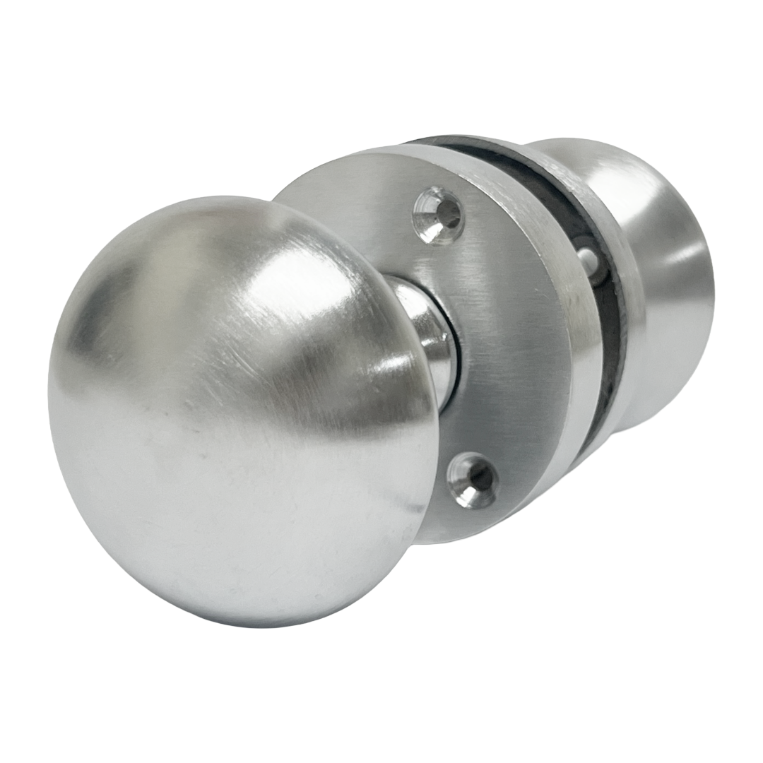 Boutons de porte ronds victoriens à mortaise à ressort - Satin 56 mm