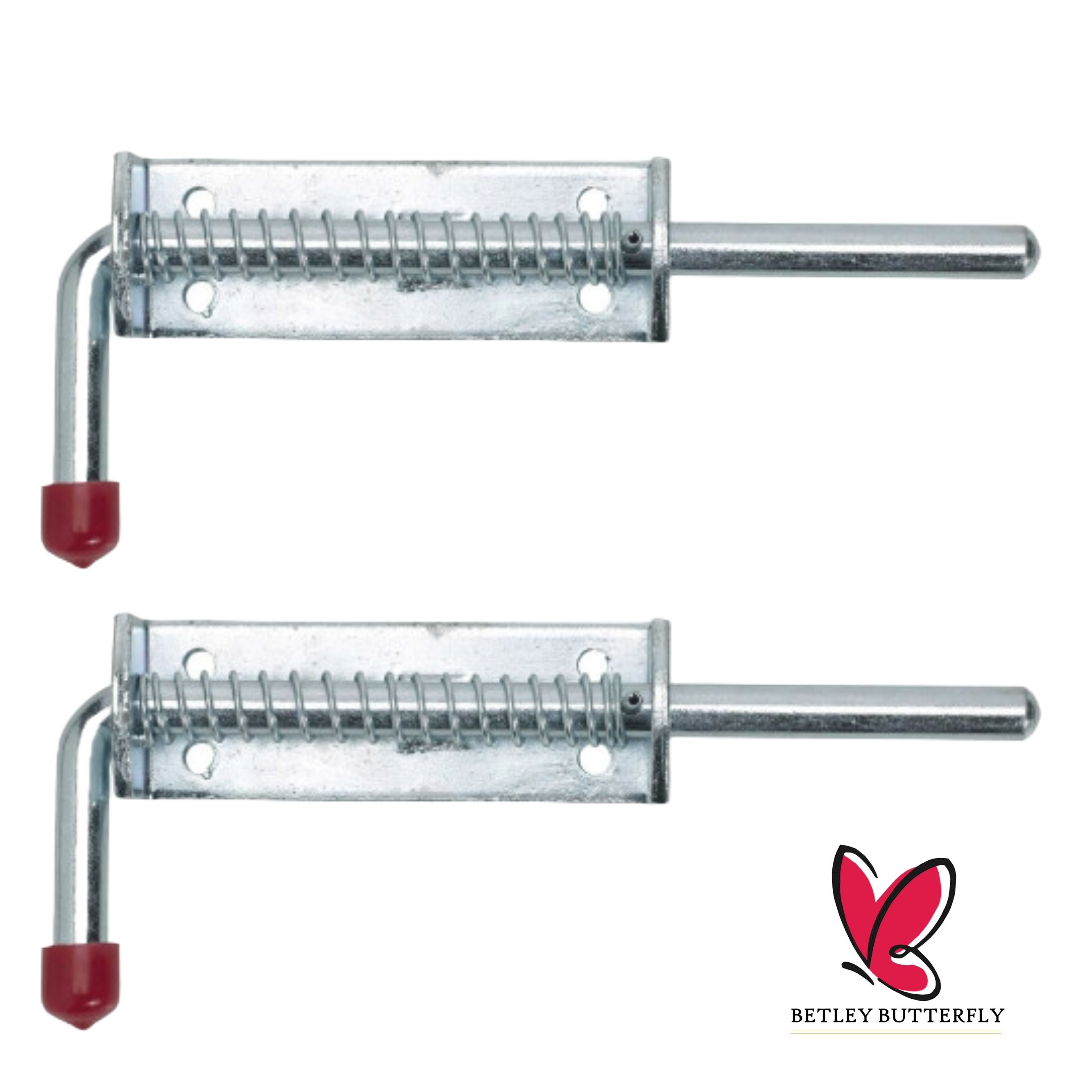 Spring Loaded Shoot Bolt 2x PACK Slide Catch Barrel Lock Trailers Horse Boxes 10