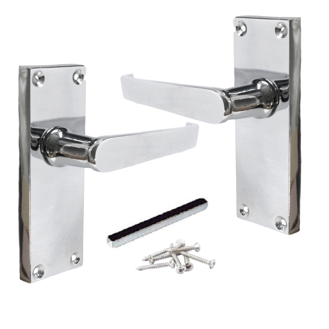 Door Handles Victorian Straight Lever Latch - Chrome 120 x 40mm