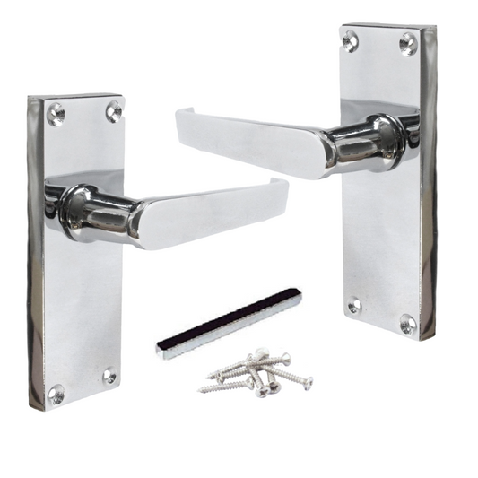 Door Handles Victorian Straight Lever Latch - Chrome 120 x 40mm
