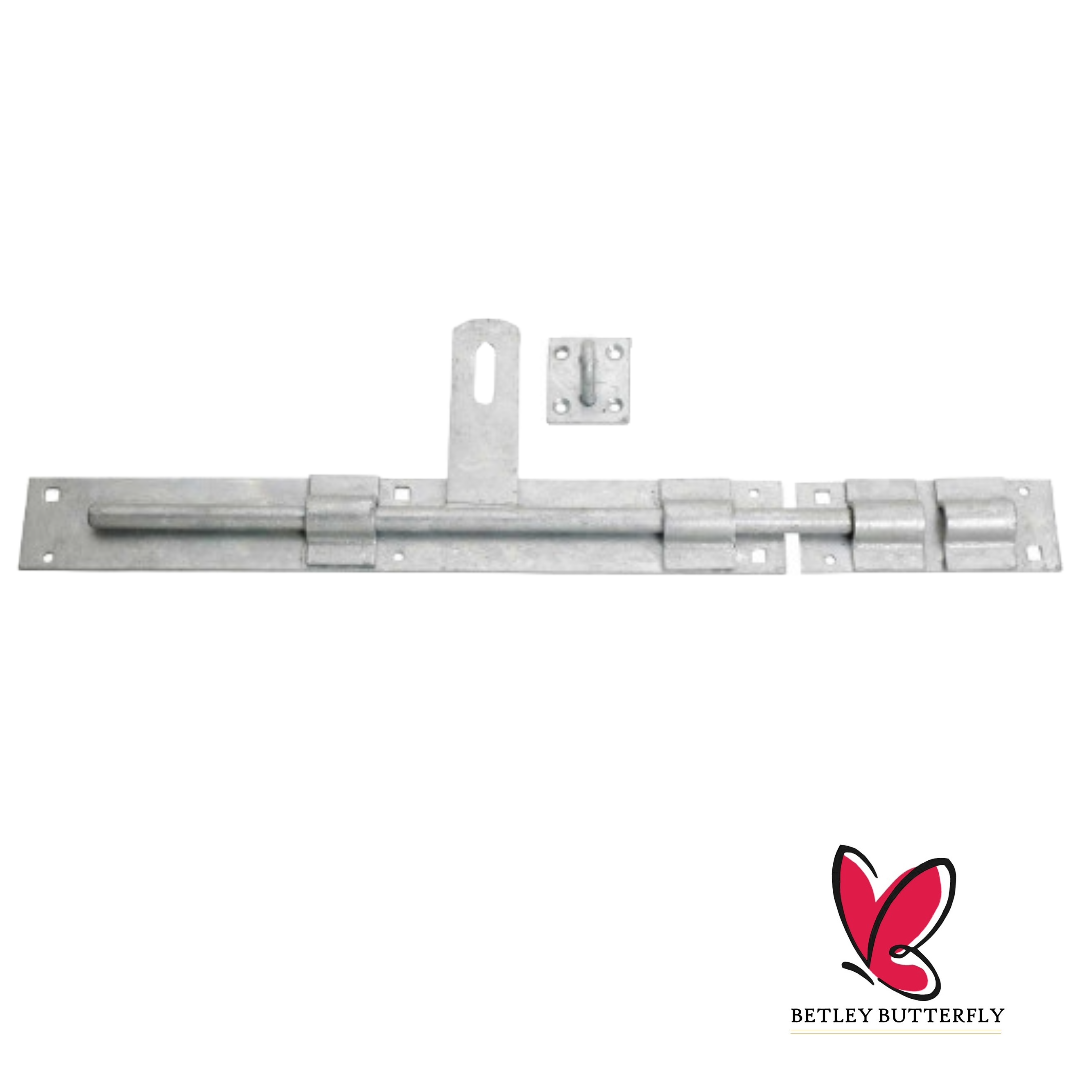 Gate Bolt HEAVY DUTY Cross Pattern Door Lock 12 - 24 Inch Hot Dipped Galvanised