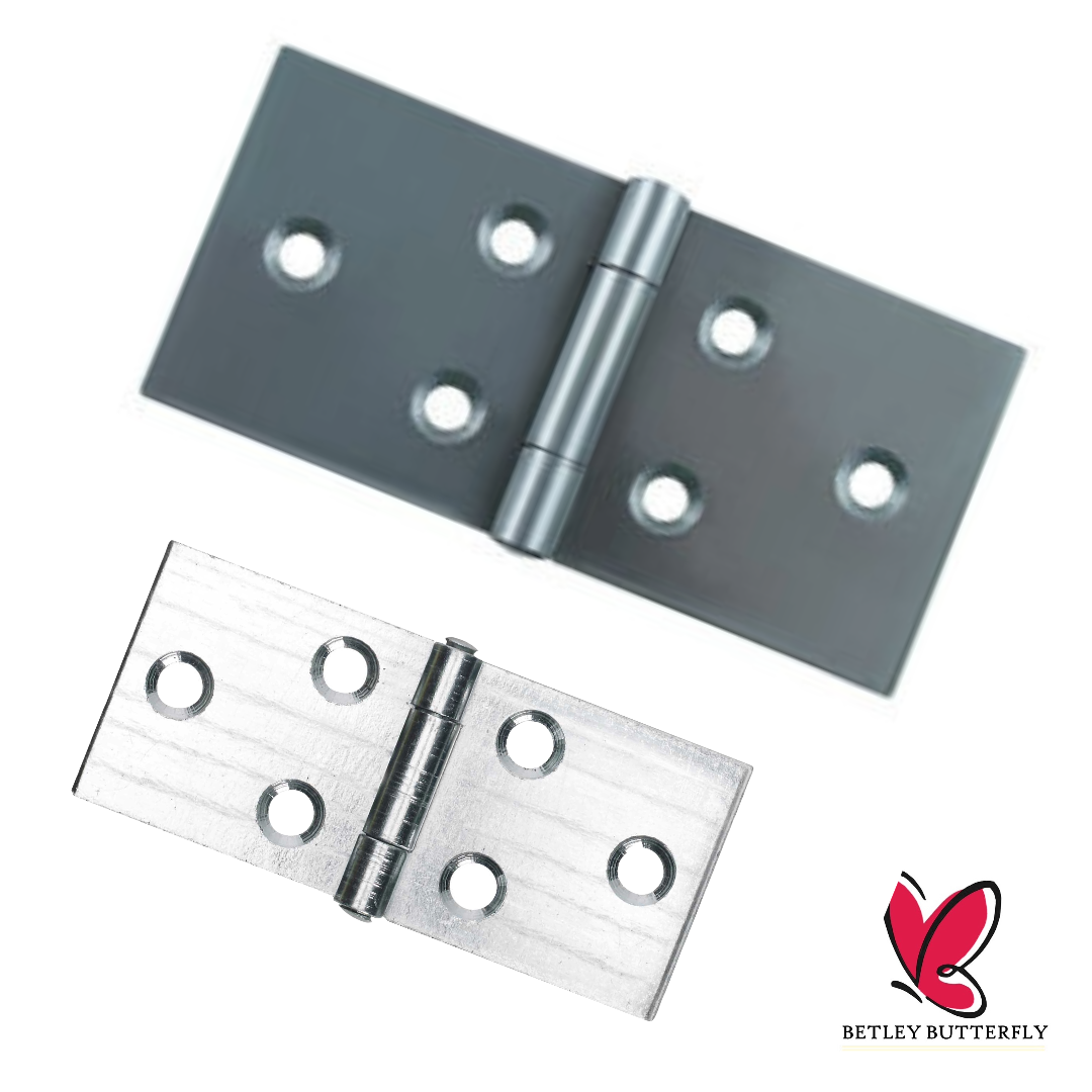 Cranked Backflap Cabinet Hinge Knuckle Steel 1" 2" Zinc Plated Self Colour Pair