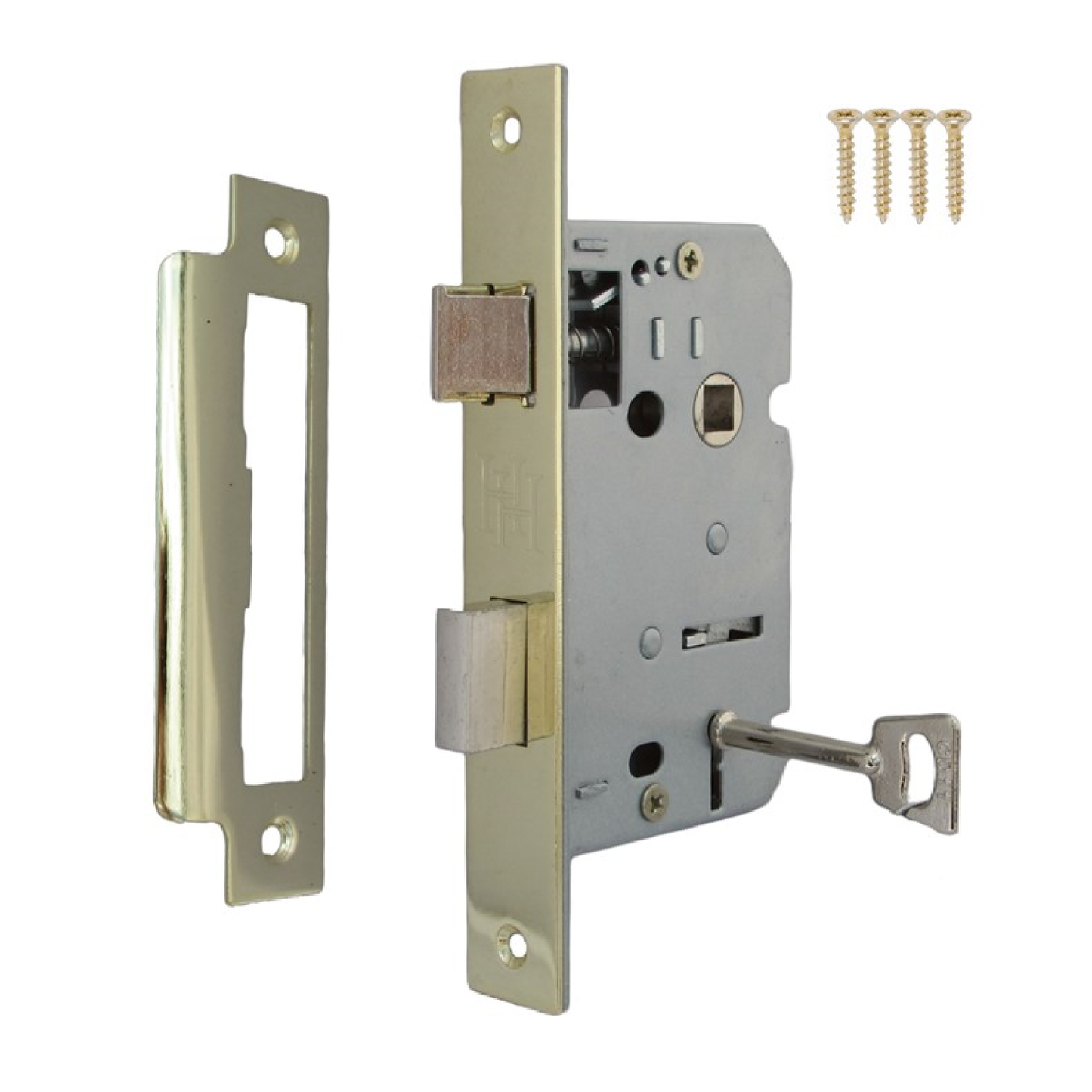 3 Lever Mortice Brass Sash Lock Key 3" 76mm Bolt Through Reversible Bathroom Handle Locks