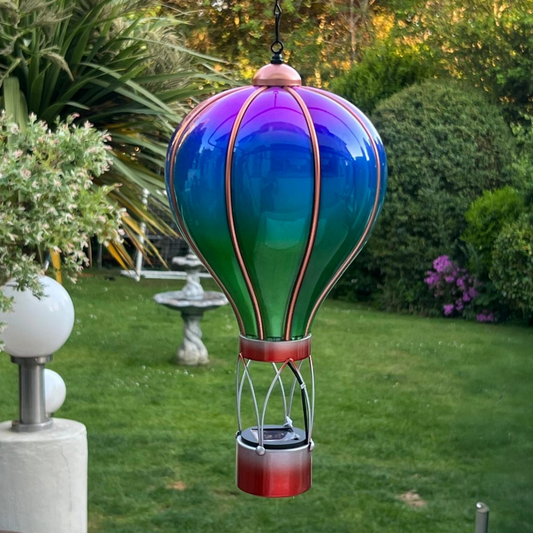Aurora Solar Hot Air Balloon – Outdoor Hanging LED Light for Garden, Patio & Porch Décor
