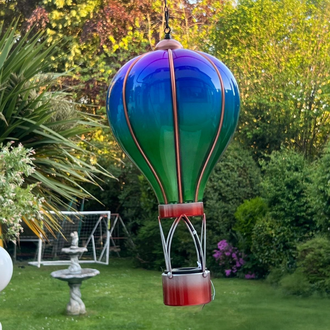 Aurora Solar Hot Air Balloon – Outdoor Hanging LED Light for Garden, Patio & Porch Décor