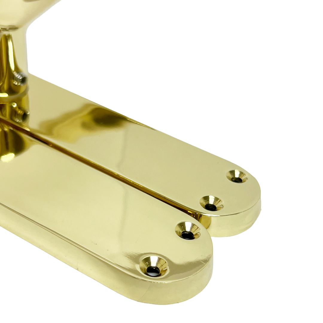 Monja Astrid Door Handles Arched Lever Polished Brass Latch
