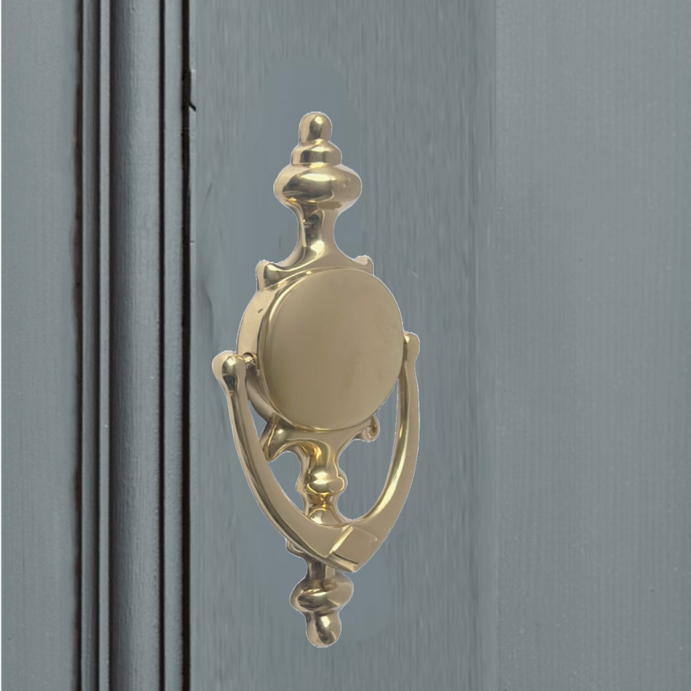 Champion 7" Golden Solid Brass Door Knocker Victorian Front Door