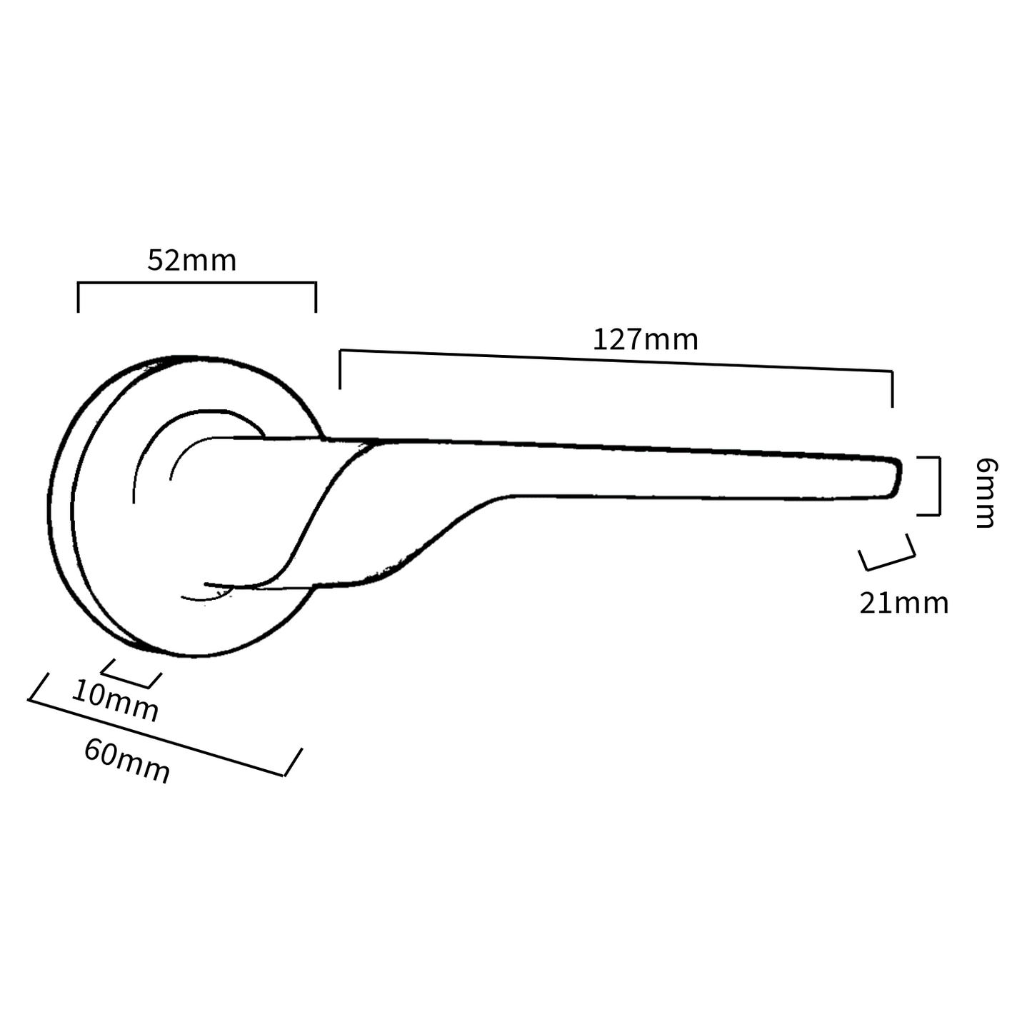 UNO-2 Door Handle Bathroom Set Modern Matt Black Lever on Rose Internal Thumbturn