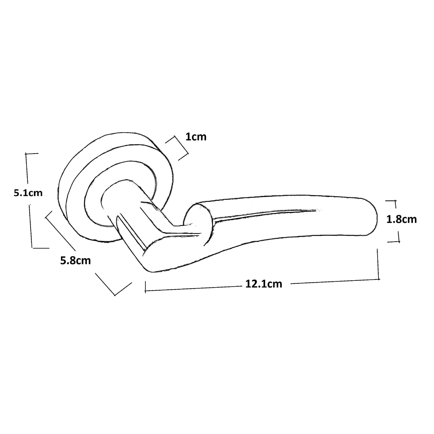 Verona Door Handles Latch Lever on Rose Duo - Chrome Satin 120mm