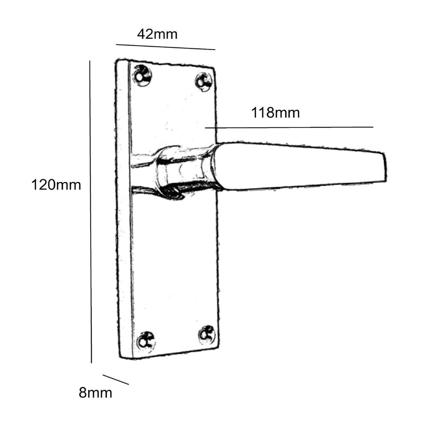 Door Handles Victorian Straight Lever Satin Hinges & Latch Pack Set 120 x 42mm
