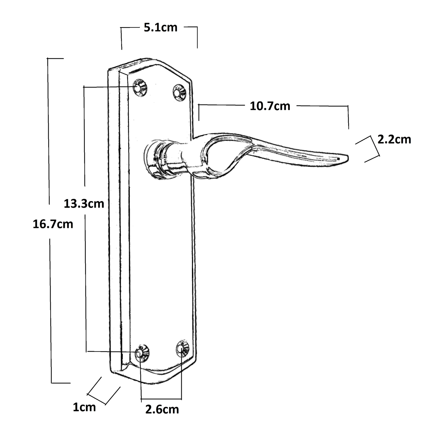 Poignées de porte Stellar à levier à défilement avec serrure de salle de bain interne - Chrome 170 mm x 50 mm