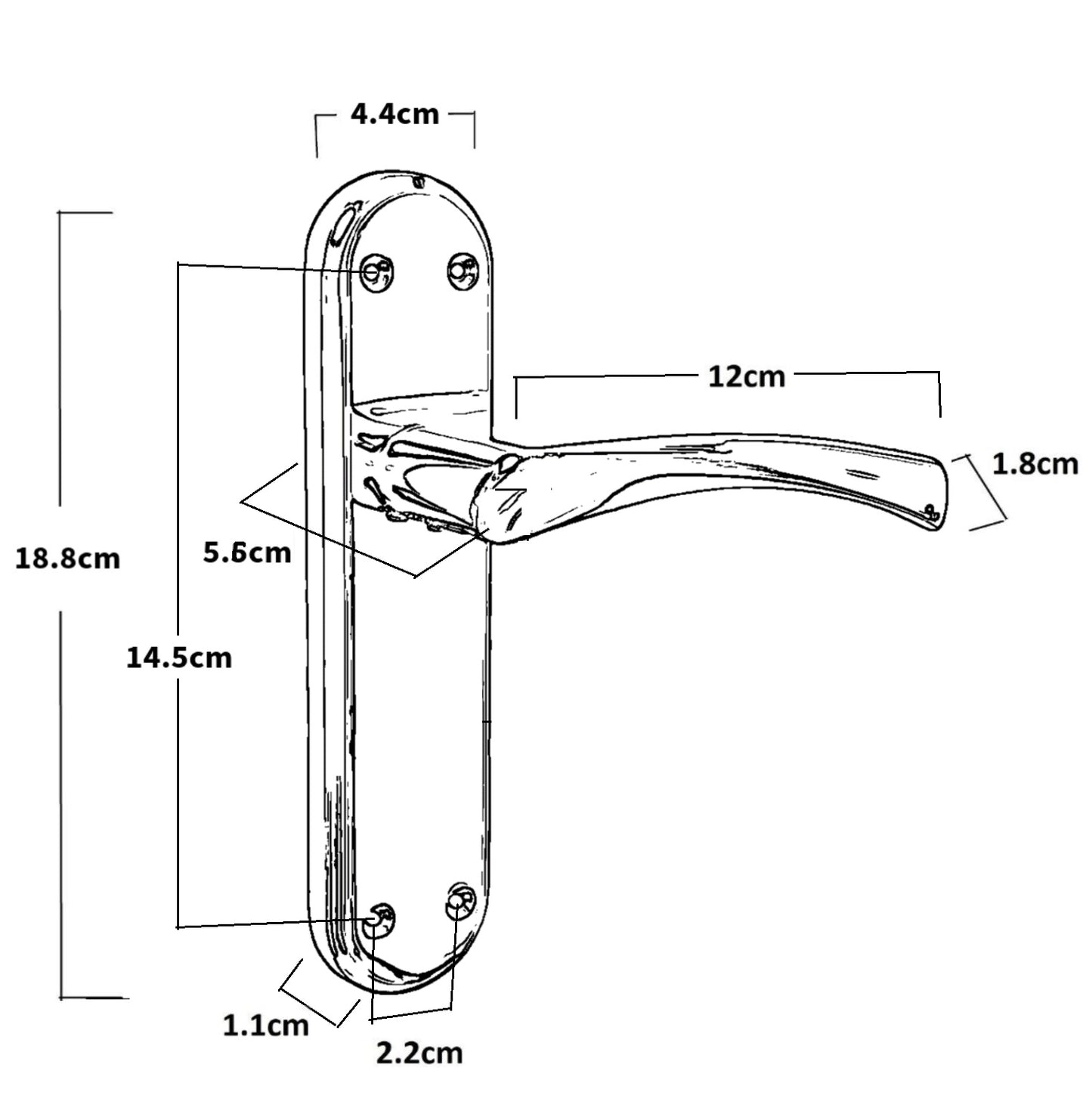 Genova Door Handles Polished Brass Twist Lever Latch on Modern Marina Backplate