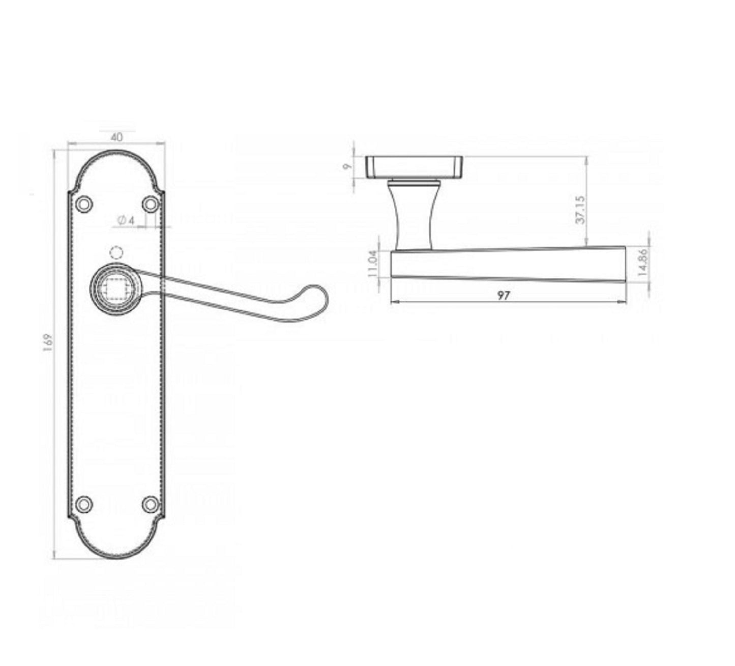 Poignées de porte multipack Epsom, loquet satiné, levier à volutes, style victorien, 1/4/6 paires