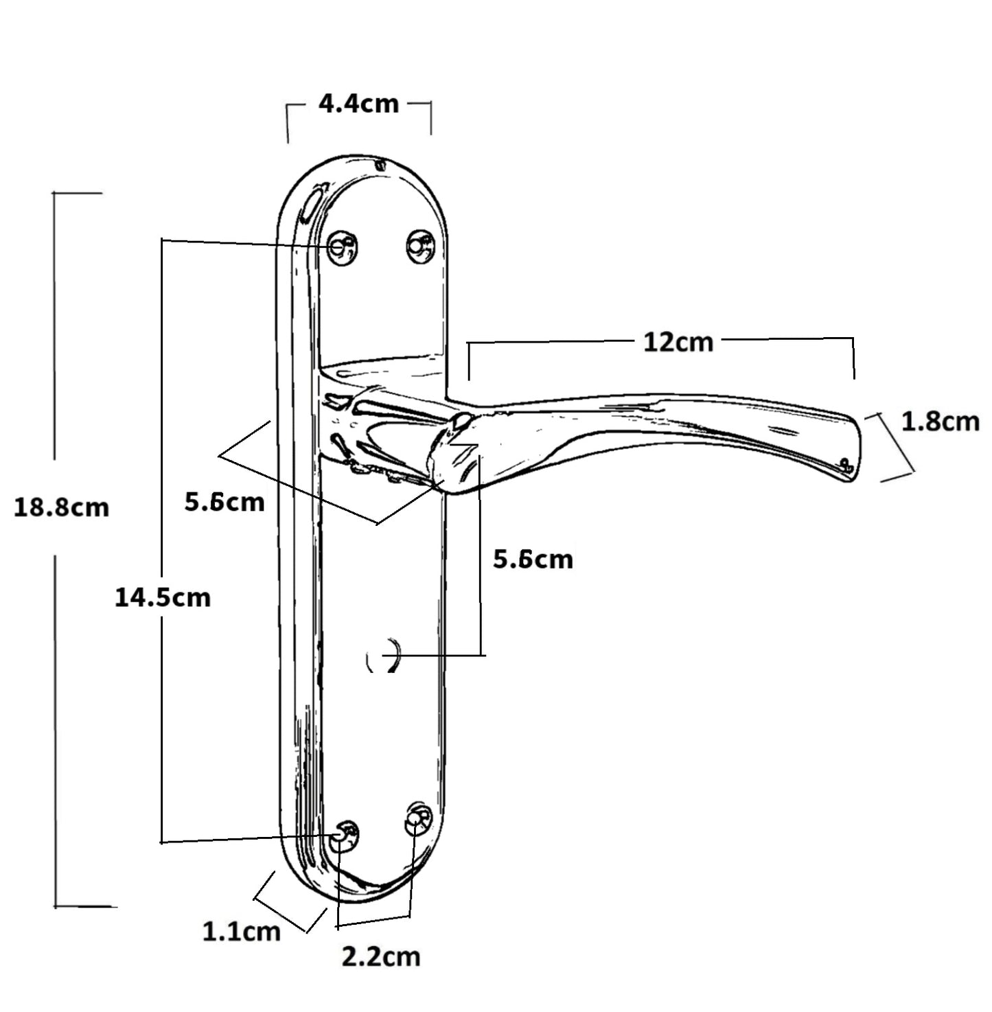 Genova Door Handles Matt Black Twist Lever Bathroom Lock on Modern Marina Backplate
