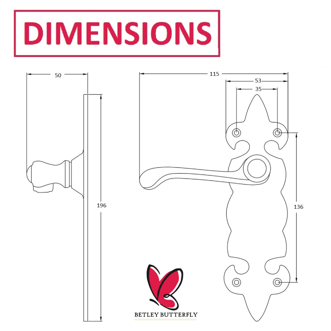 Antique Fleur De Lys Black Door Handle Latch Lock Bathroom Handles
