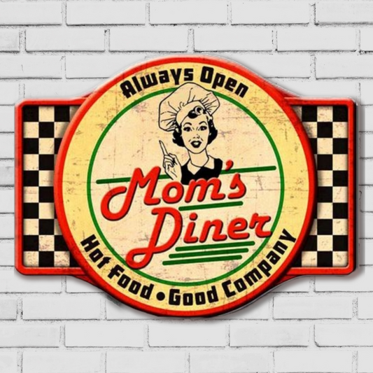 Mom's Diner Plaque Sign
