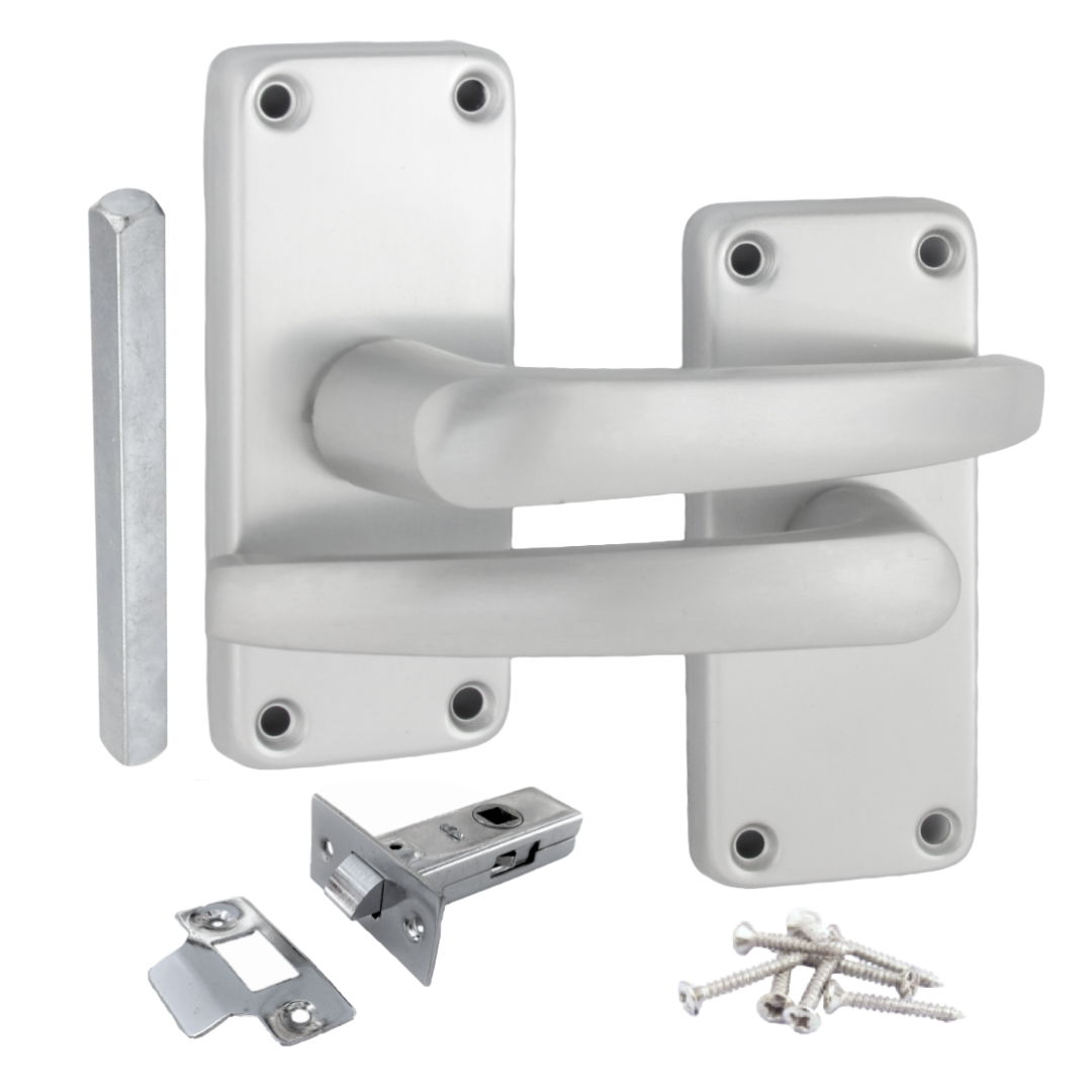 Aluminium Latch Handles Modern Internal Straight Lever Door Handle Pack Satin Silver