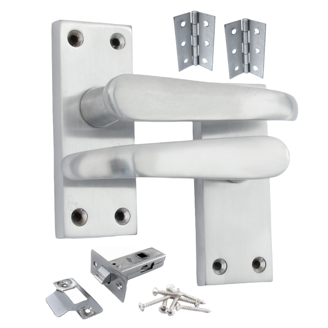 Door Handles Victorian Straight Lever Latch - Satin Chrome Pack 100 x 40mm