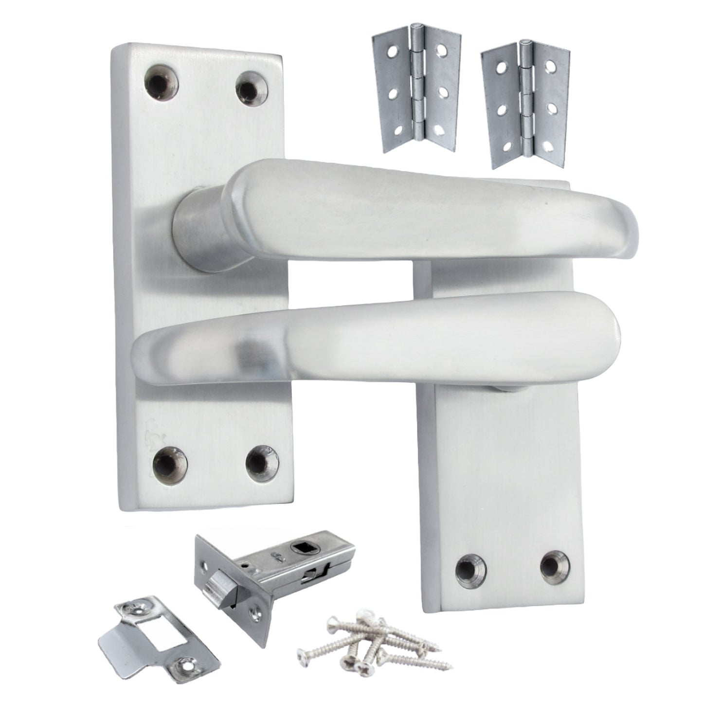 Marketplace JPG companion for Door Handles Victorian Straight Lever Latch - Satin Chrome Pack 100 X 40mm