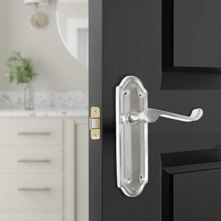 Ashford Door Handle Latch Scroll Lever - Chrome