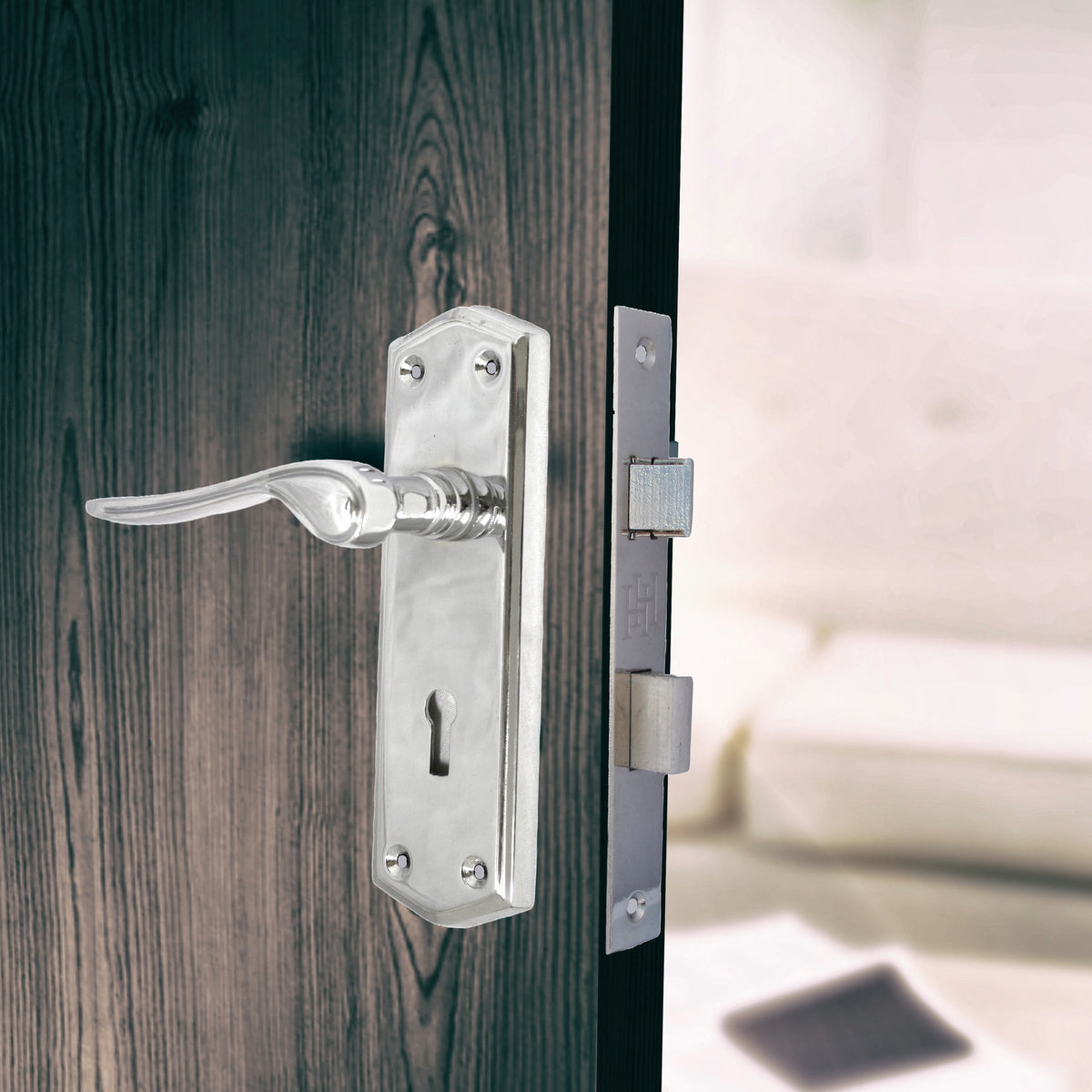 Marketplace JPG companion for Door Handles Stellar Scroll Lever Internal Lock - Chrome 170mm X 50mm - 167mm X 51mm
