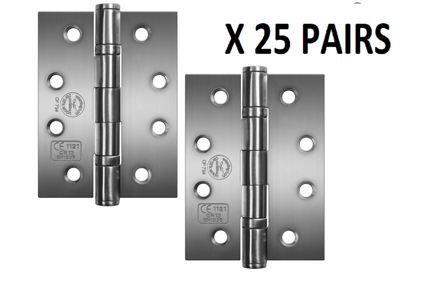 PERRY SATIN 100mm Stainless Steel Ball Bearing Fire Door Hinges Grade 11 D11