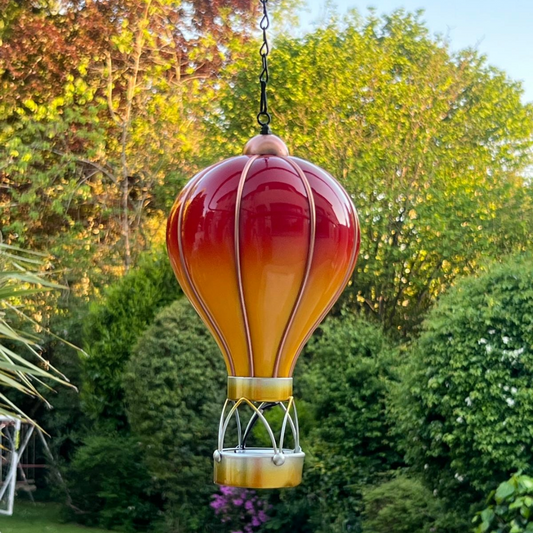 Flame Red Solar Hot Air Balloon – Outdoor Hanging LED Light for Garden, Patio & Porch Décor