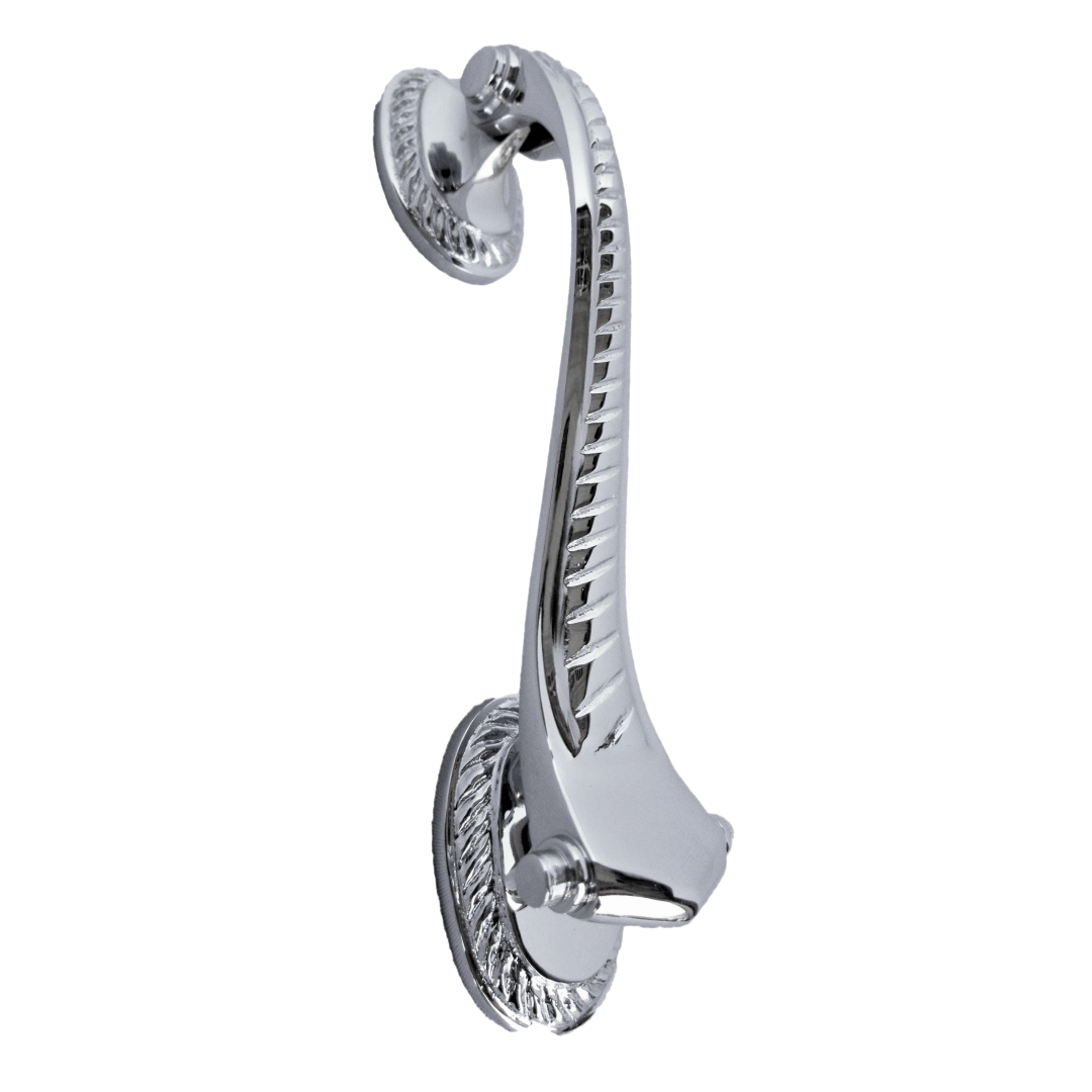 Traditional Chrome Georgian Doctor Door Knocker 6" Scroll