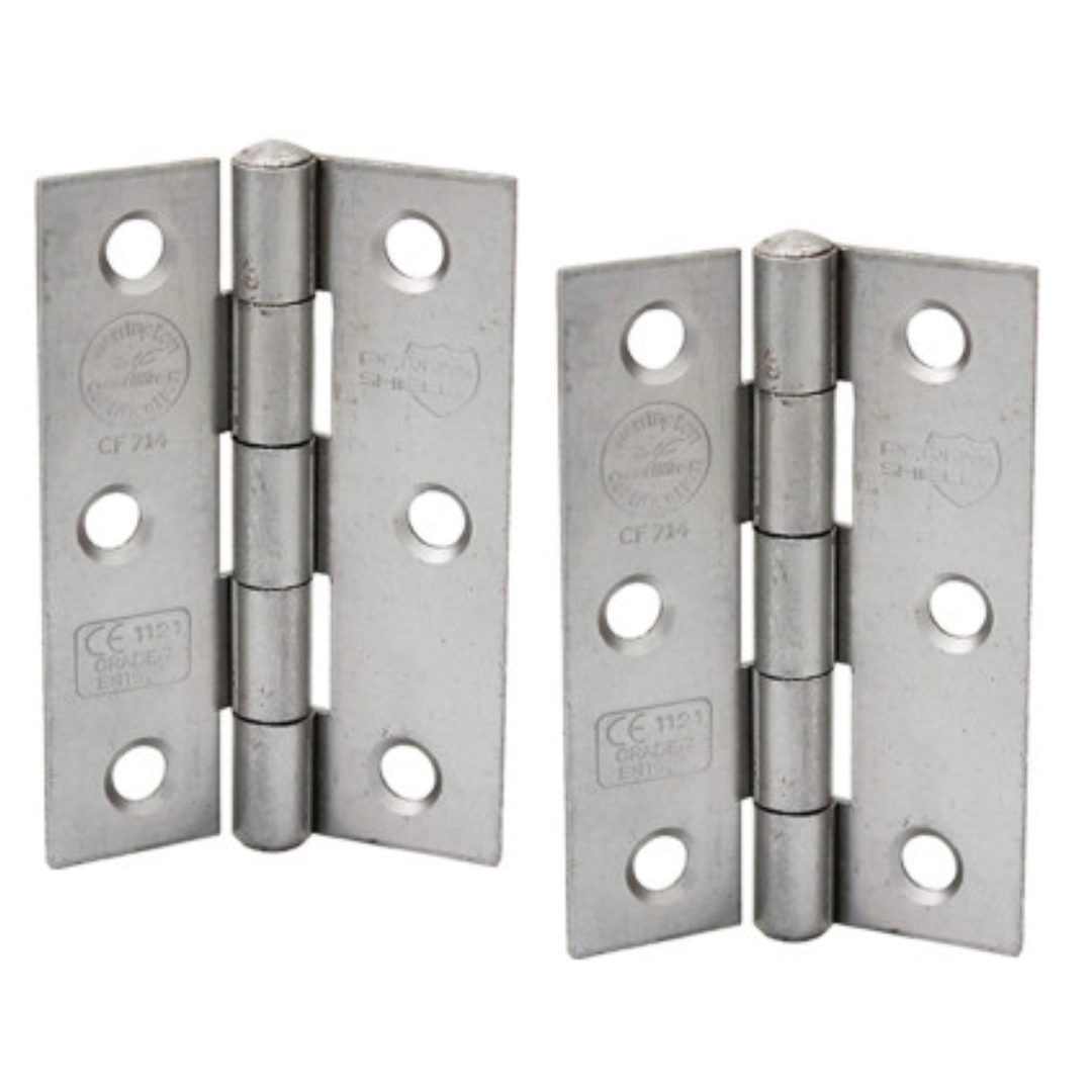 Perry Shield Grade CE7 SELF COLOUR 3" Certifire Fire Door Butt Hinge with Spun Pin - FD60 (NO SCREWS)