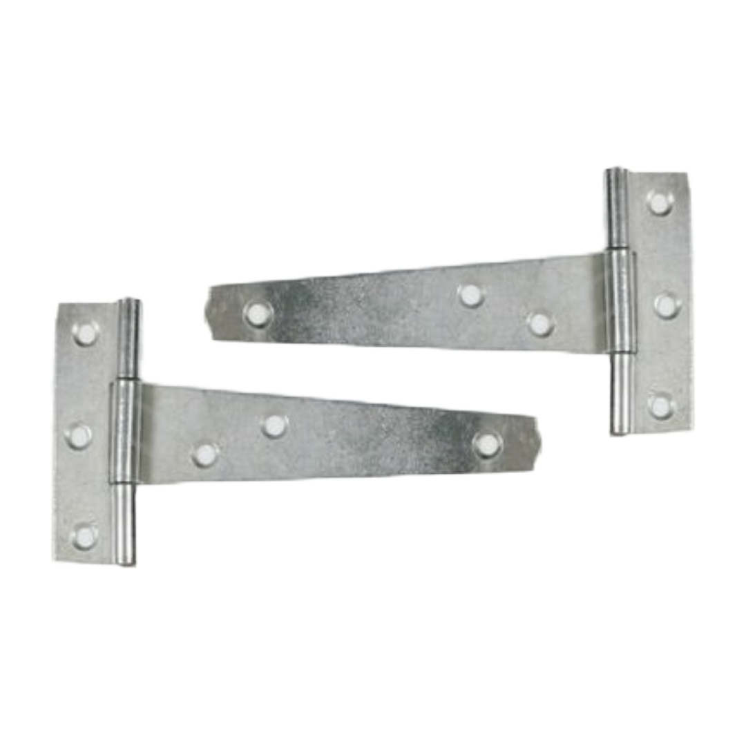 Zinc Plated Tee Hinge Steel Pair 8/10/12/14/16/18/24" Medium Duty T Hinge, Pack of 2