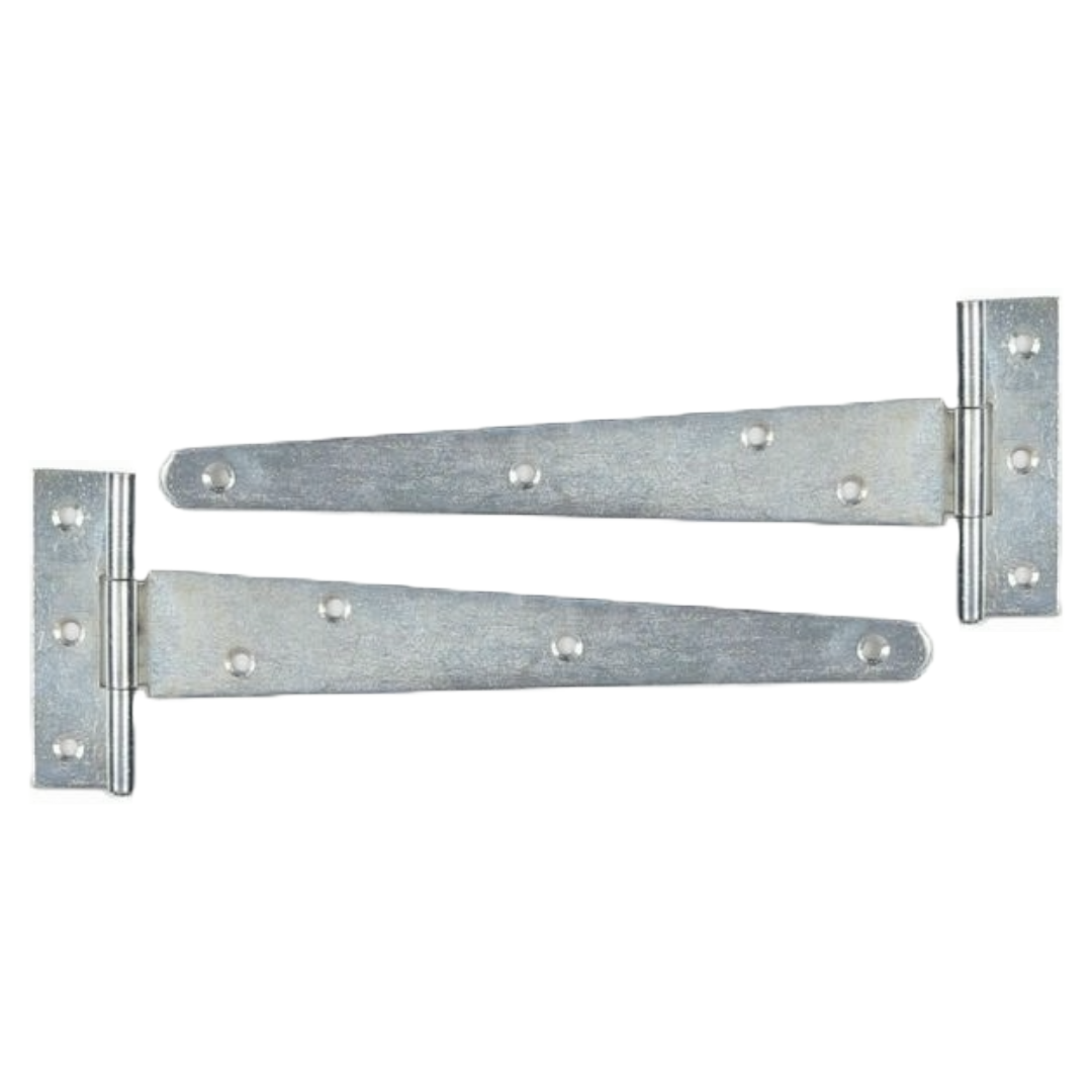 Zinc Plated Tee Hinge Steel Pair 8/10/12/14/16/18/24" Medium Duty T Hinge, Pack of 2
