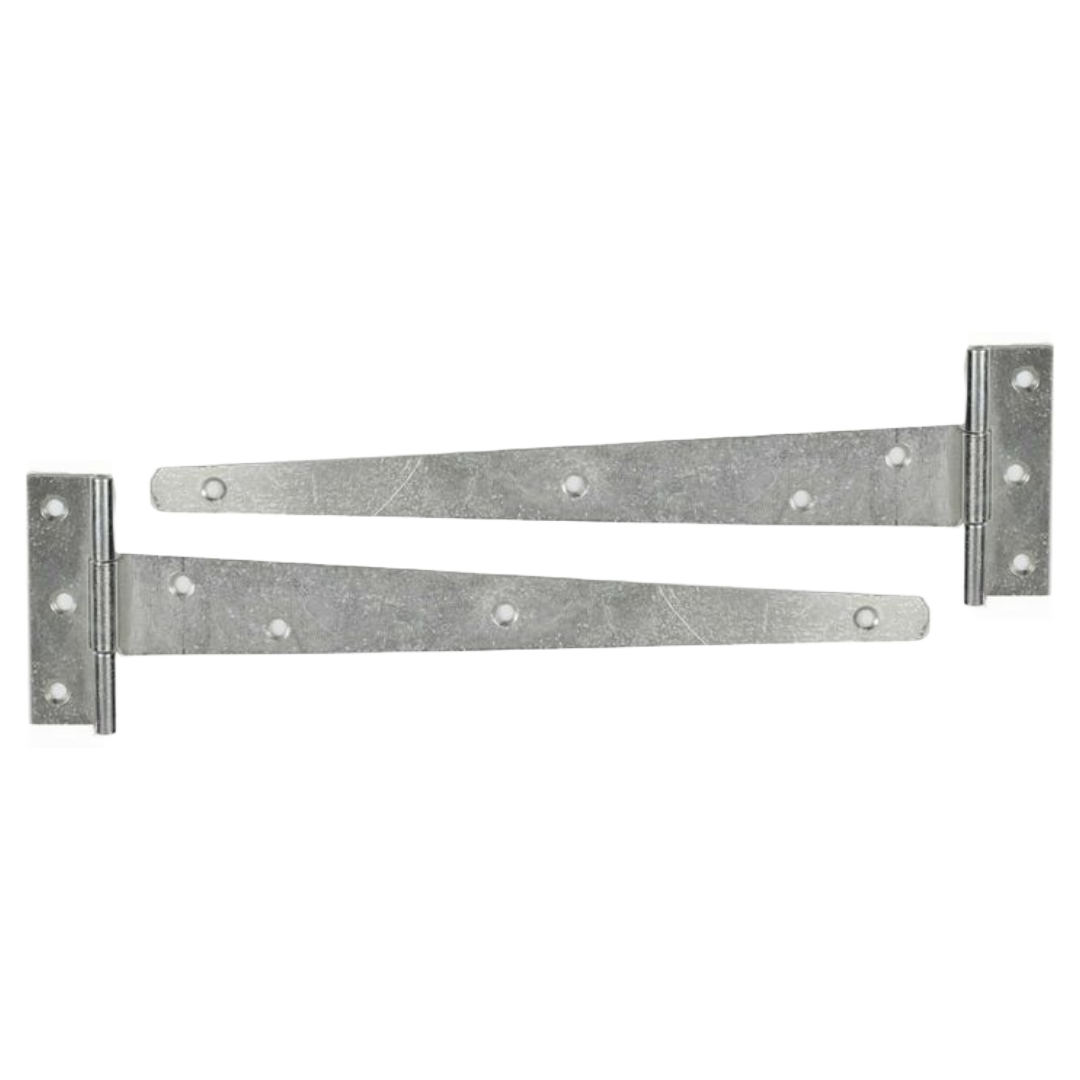 Zinc Plated Tee Hinge Steel Pair 8/10/12/14/16/18/24" Medium Duty T Hinge, Pack of 2