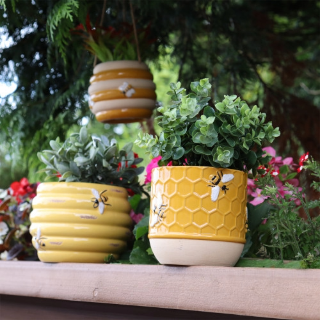 bee hanging planter Ceramic Honeybee Pot Planter