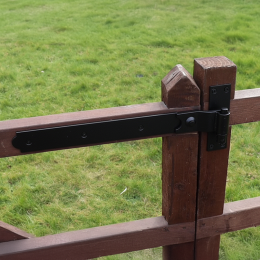 Heavy Duty Gate Hooks 2 Pairs for Band Gate Hinge Brackets 12mm Pin Black - 165mm X 45mm