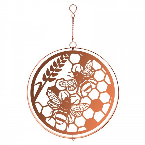 Honey Bee Silhouette Hanging Orbit Spinner - Black Bronze