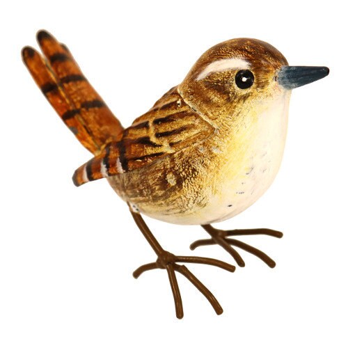 Metal Wren Garden Sculpture - Charming Outdoor Bird Decoration - Ideal Gift for Bird Lovers and Garden Enthusiasts