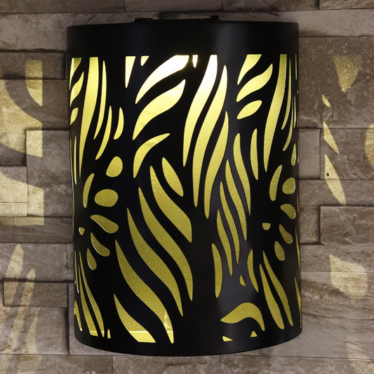 Curved Leaf Solar Wall Panel LED Light Metal Garden Wall Lights