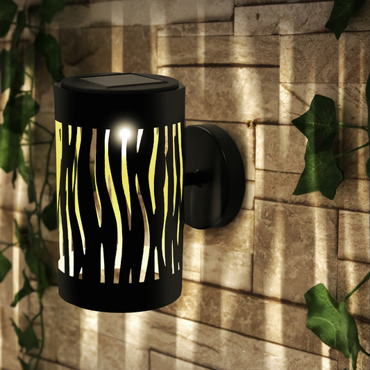 Wave Wall Mounted Solar Light Metal Garden LED Wall Lights