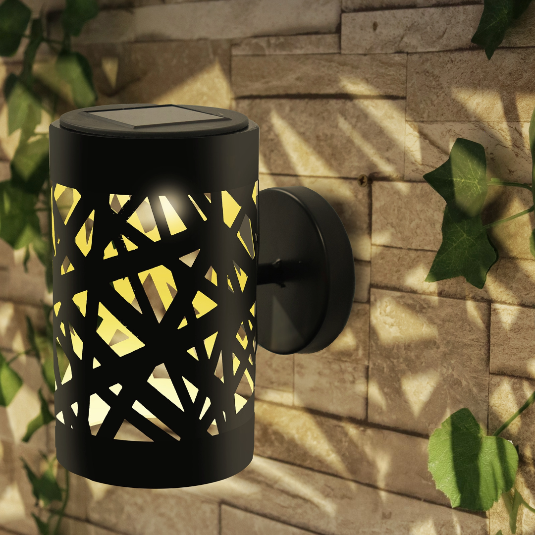 Weave Wall Mounted Solar Light Metal Garden LED Wall Lights