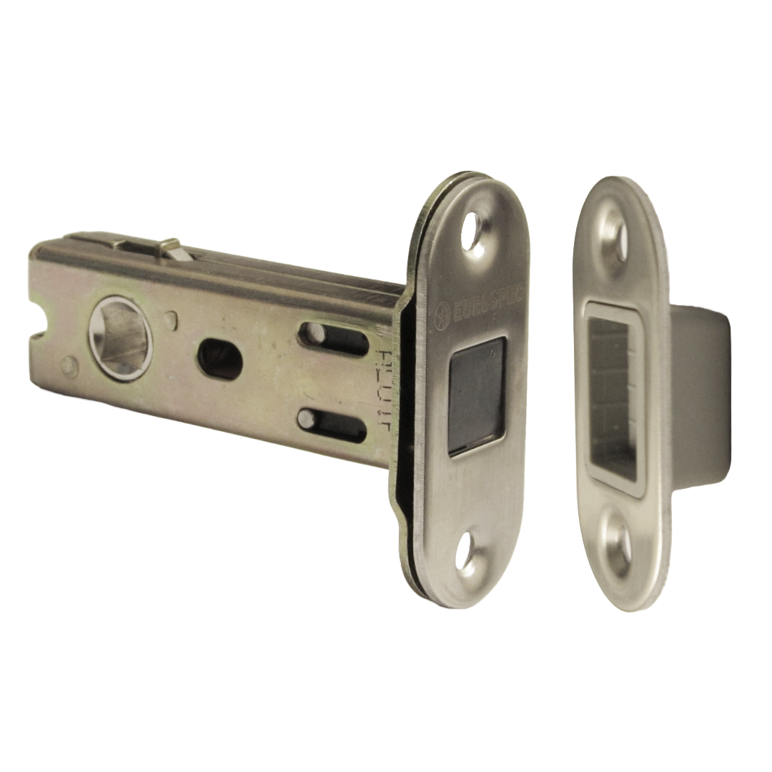 Magnetic Tubular Mortice Latch 57mm Backset Eurospec Round Satin Stainless Steel 3" for Doors