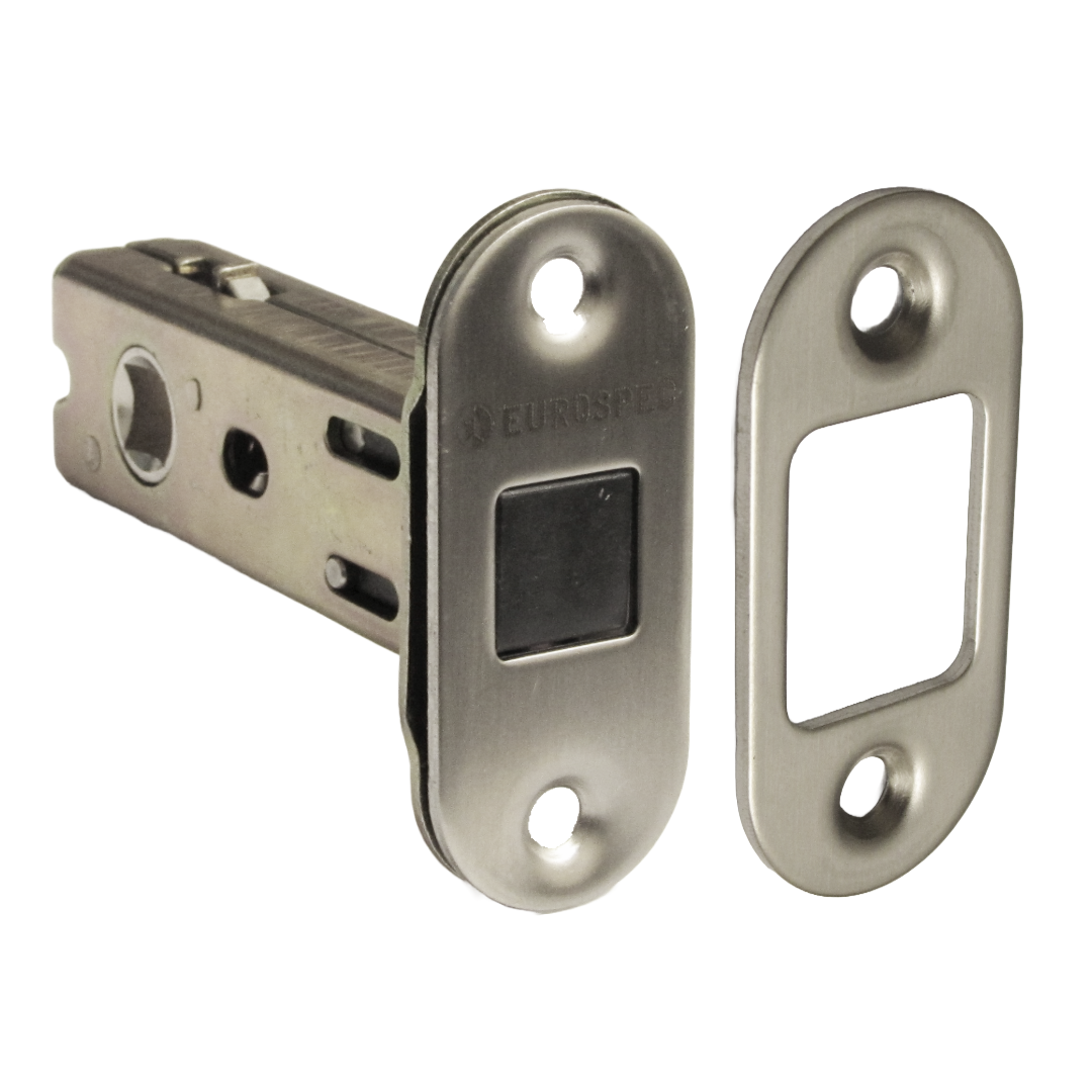 Magnetic Tubular Mortice Latch 57mm Backset Eurospec Round Satin Stainless Steel 3" for Doors