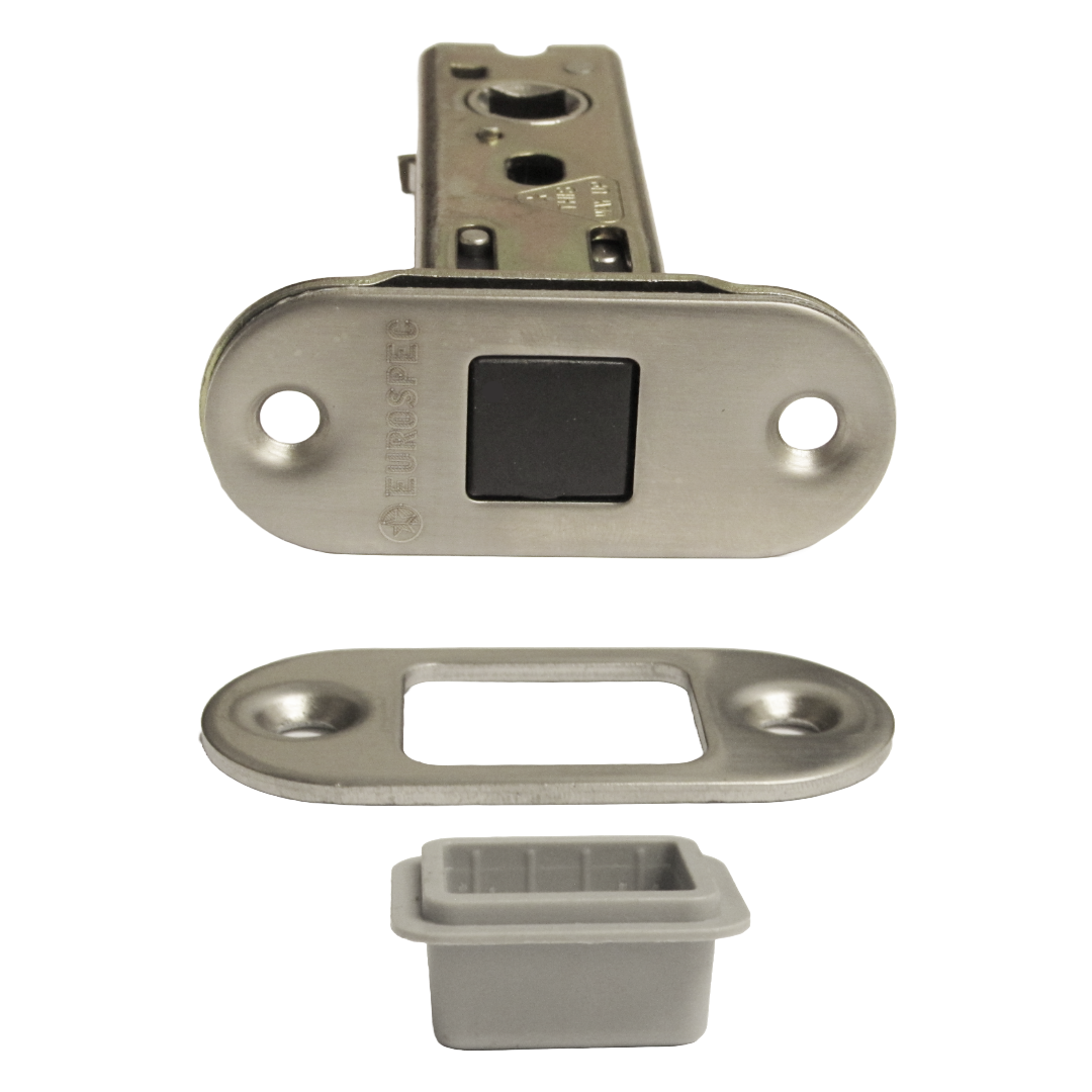 Magnetic Tubular Mortice Latch 57mm Backset Eurospec Round Satin Stainless Steel 3" for Doors