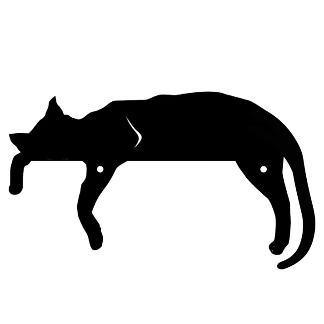 Silhouette de clôture pour chat en métal noir, décoration de jardin