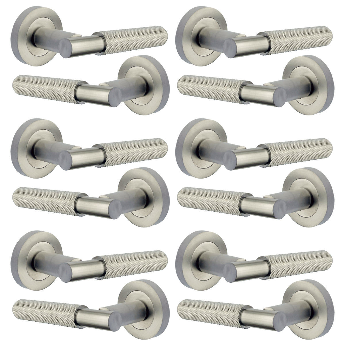 Marketplace JPG companion for Knurled Turning Door Handles Satin Lever on Round Rose Latch Handle Luxe